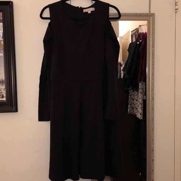 Ann Taylor LOFT Cold Shoulder Dress Size 14 - Picture 2 of 6